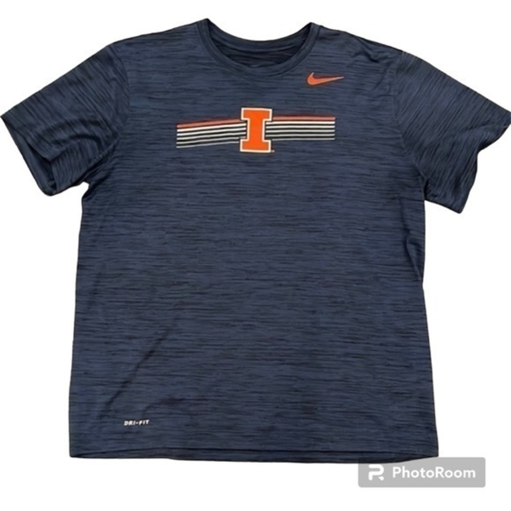 NIKE DriFit University of Illinois Fighting Illini Short Sleeve‎ Shirt Size XL